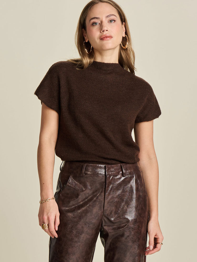 Pom Knitted Top Brown