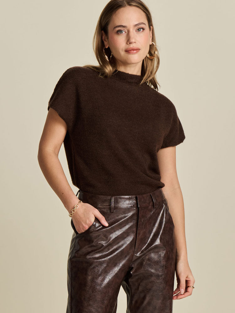 Pom Knitted Top Brown