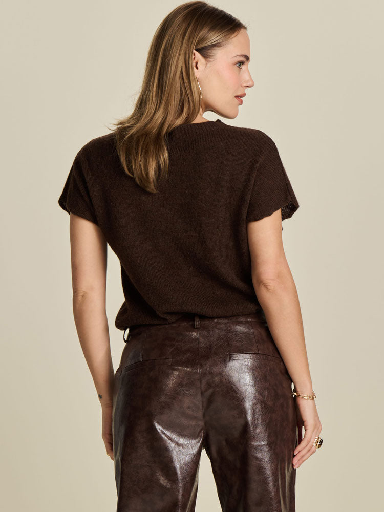 Pom Knitted Top Brown