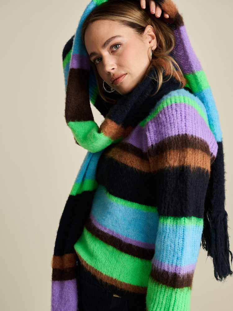 Pom Jumper Brushed Stripes