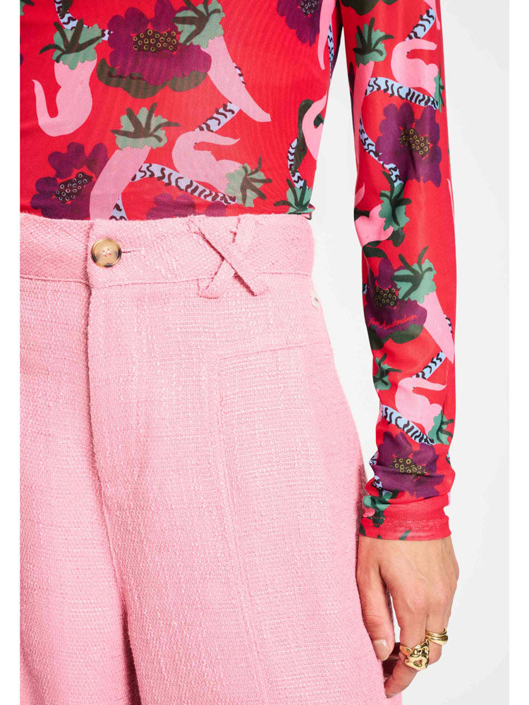 Pom Mesh Turtleneck Picnic Delight