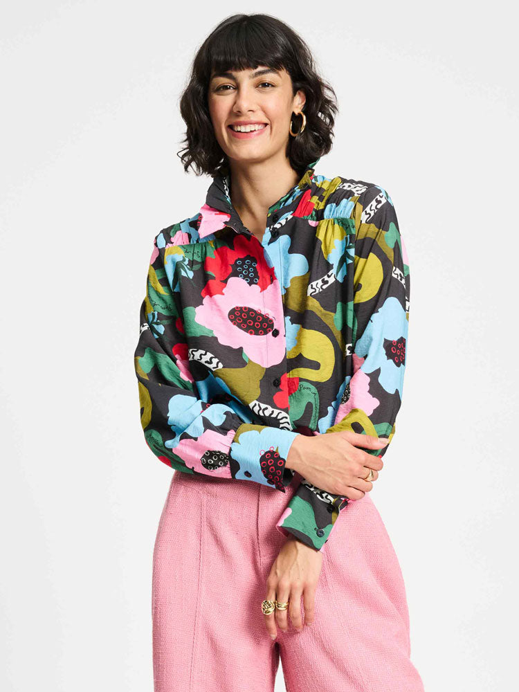 Pom Blouse Autumn Garden