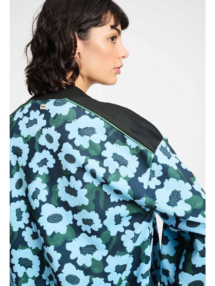 Pom Bomber Jacket Wild Flowers Blue