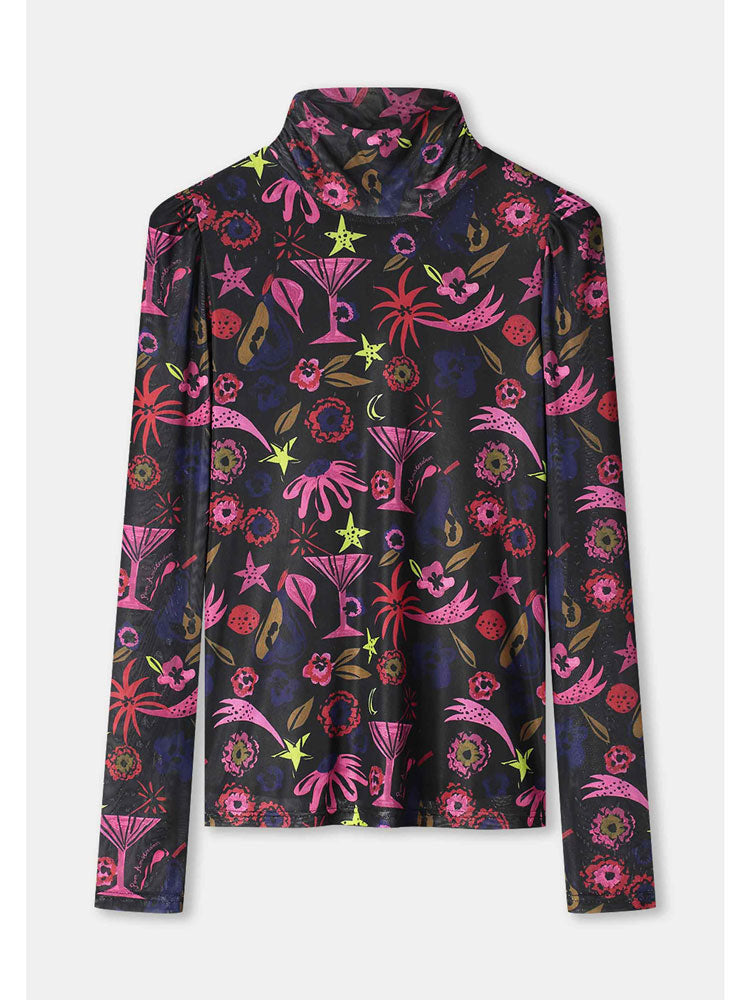 Pom Turtleneck Top Party Delight