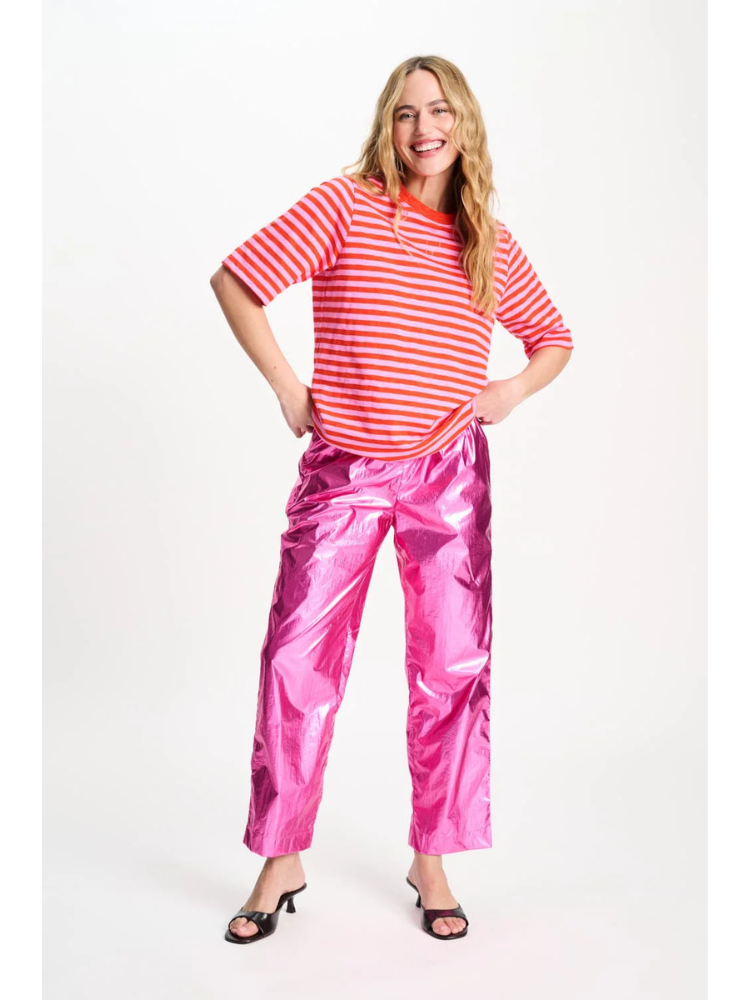 Pom Stripe Orange Pink T-Shirt