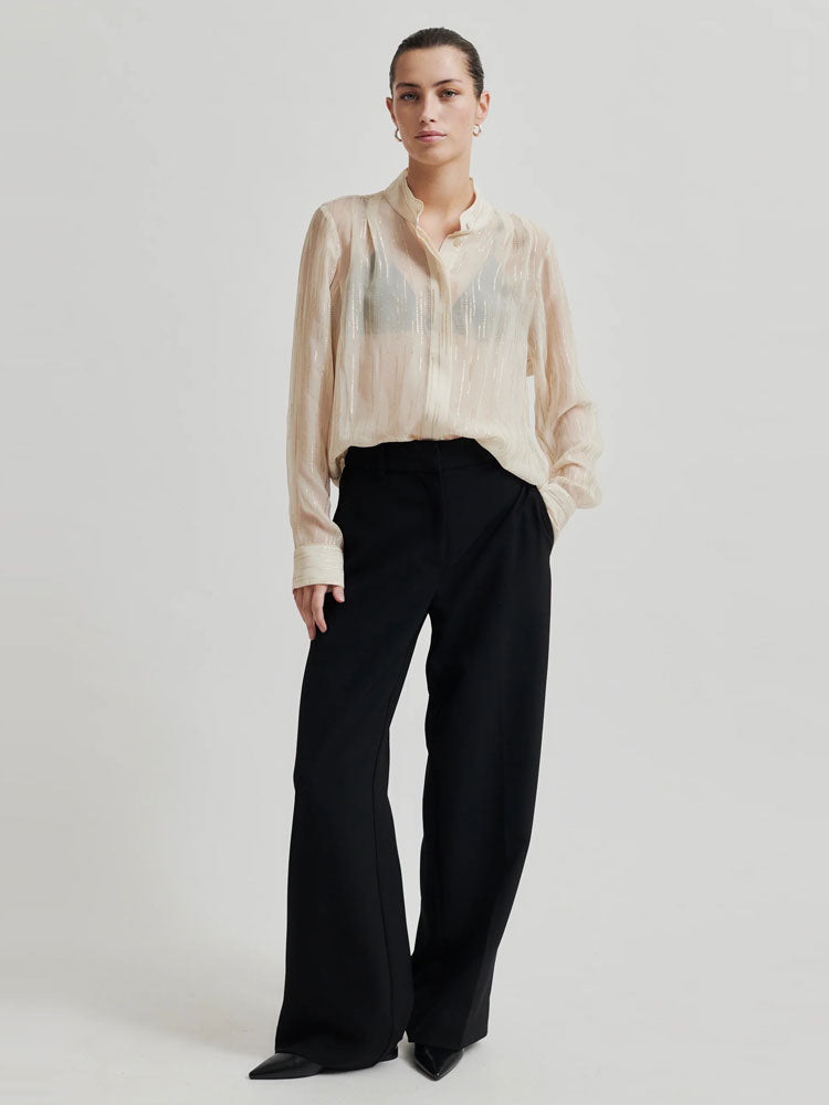 Second Female Fique Straight Trousers Black