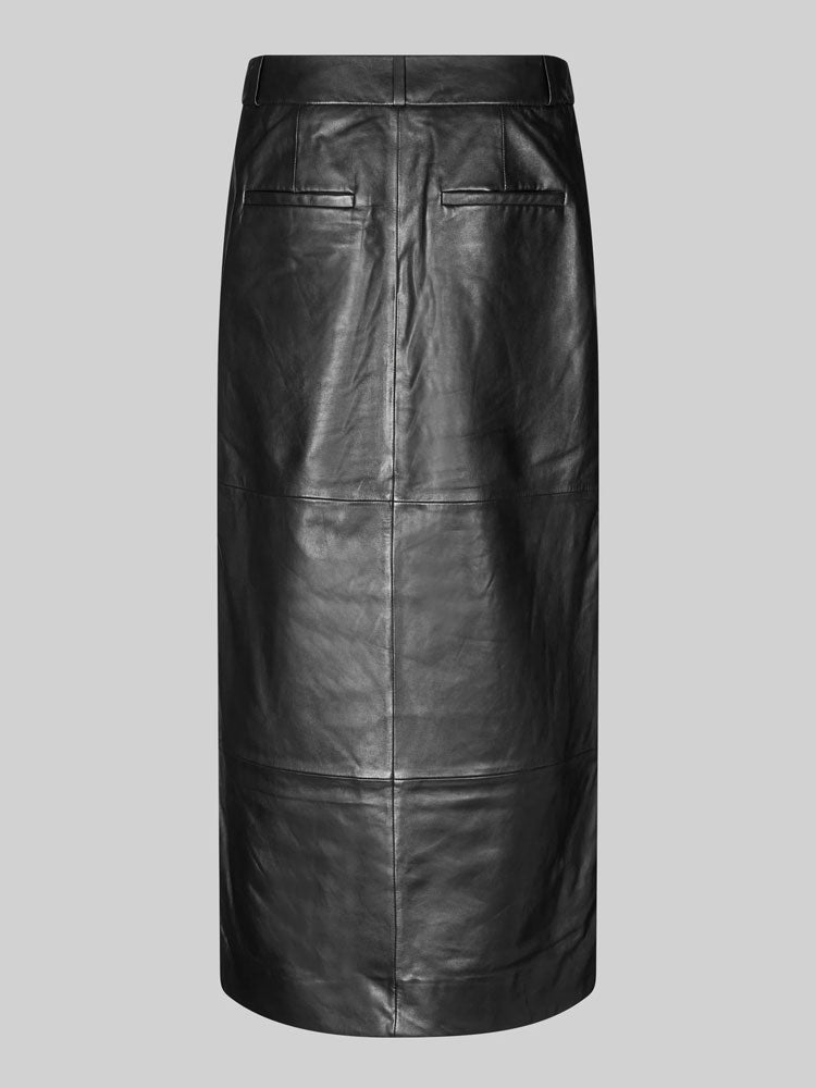 Second Female Letho Leather Maxi Skirt Black