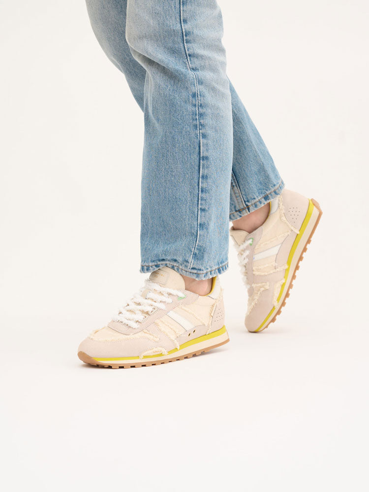 Serafini Bella Trainers Milk, White &amp; Yellow