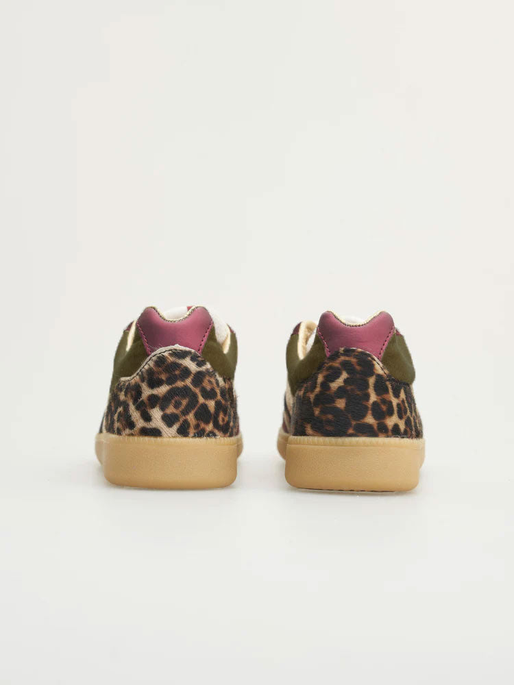 Serafini Copenhagen Vintage Trainers Green Velvet &amp; Leopard
