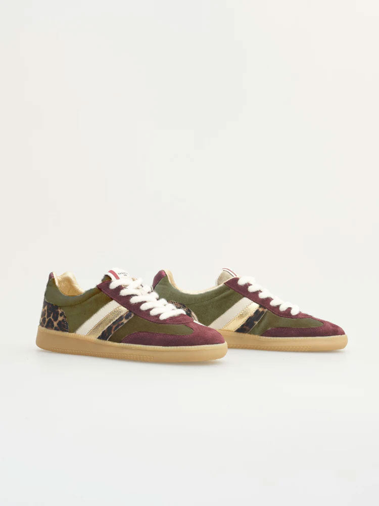 Serafini Copenhagen Vintage Trainers Green Velvet &amp; Leopard