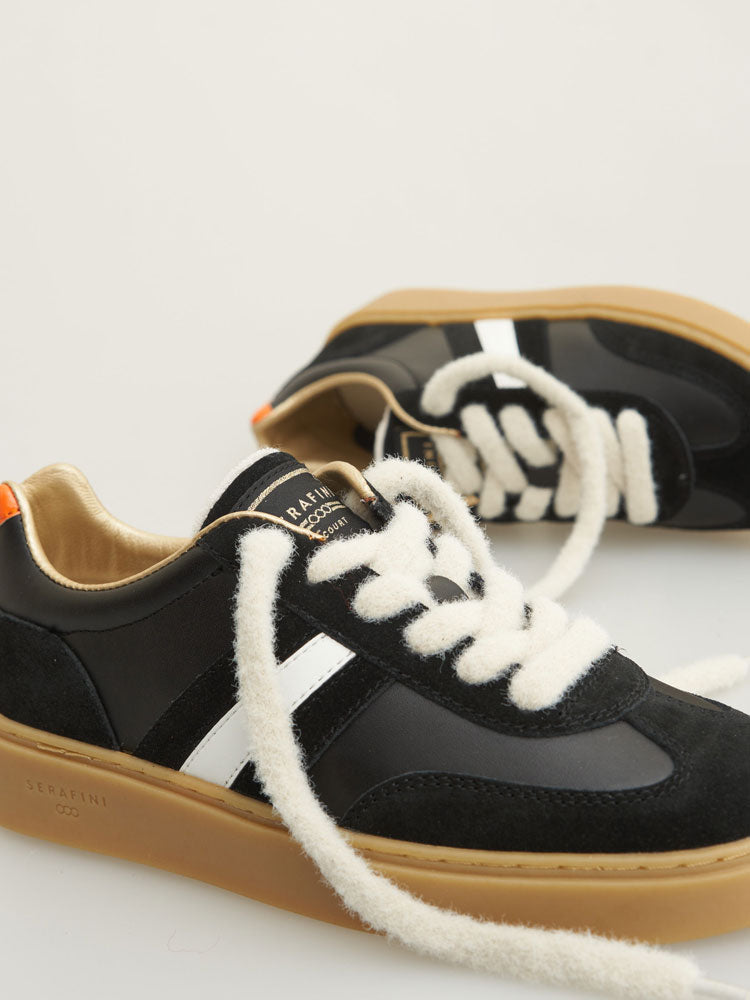 Serafini Court Trainers Black, Grey &amp; Orange