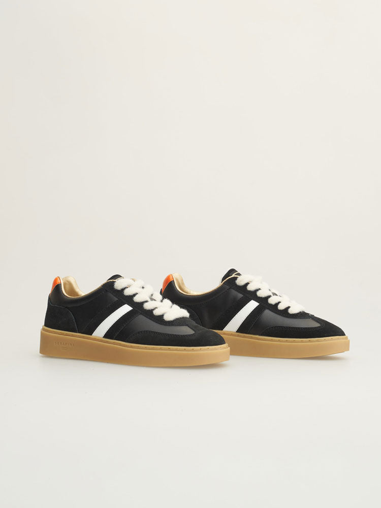 Serafini Court Trainers Black, Grey &amp; Orange