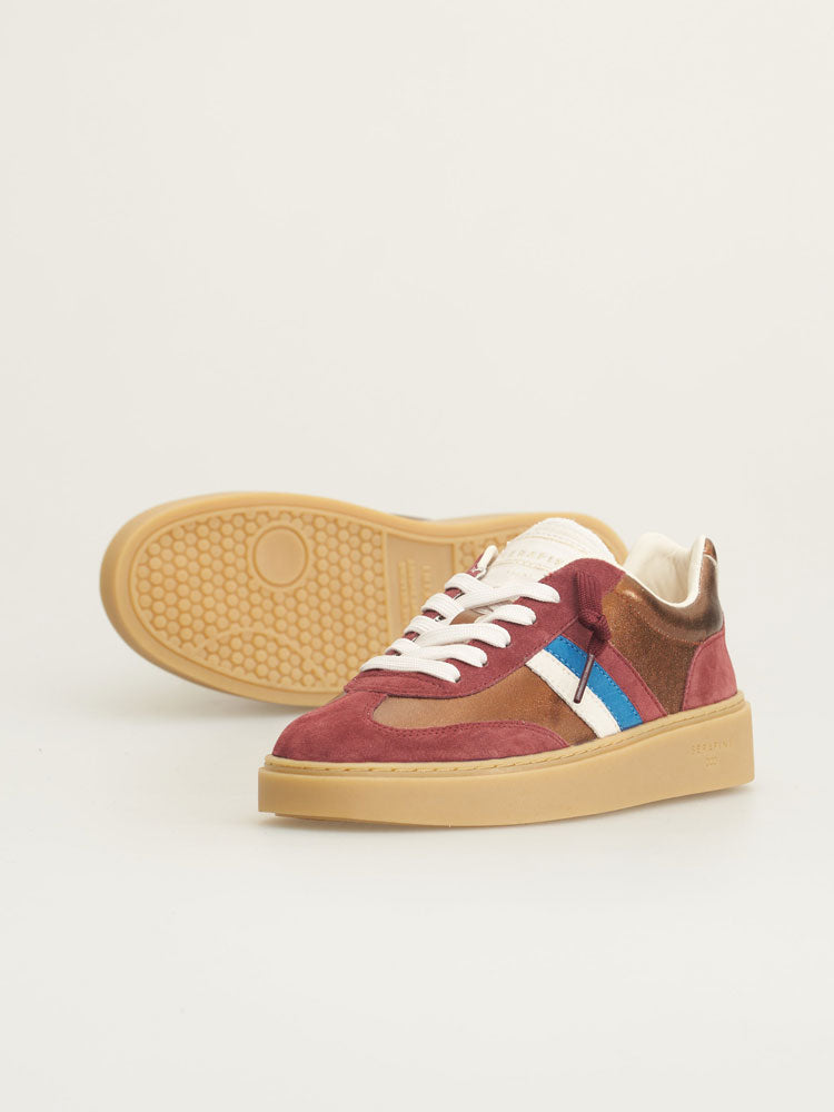 Serafini Court Trainers Bronze, Burgundy &amp; Milk