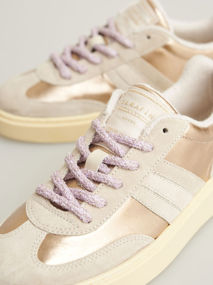 Serafini Court Trainers Light Bronze, Taupe &amp; Pink