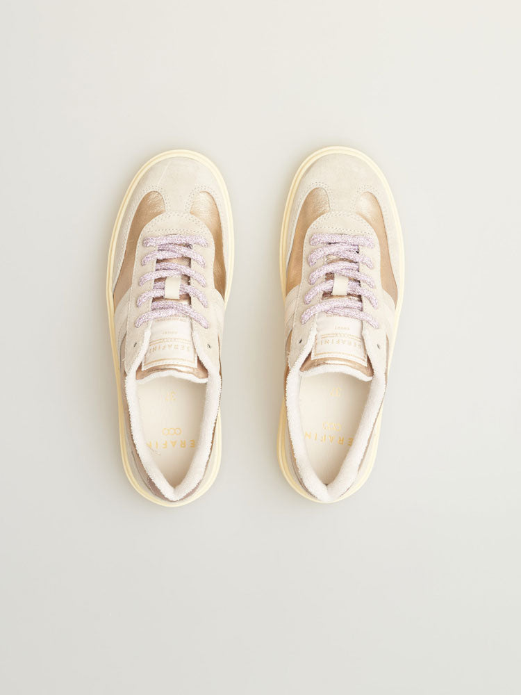 Serafini Court Trainers Light Bronze, Taupe &amp; Pink