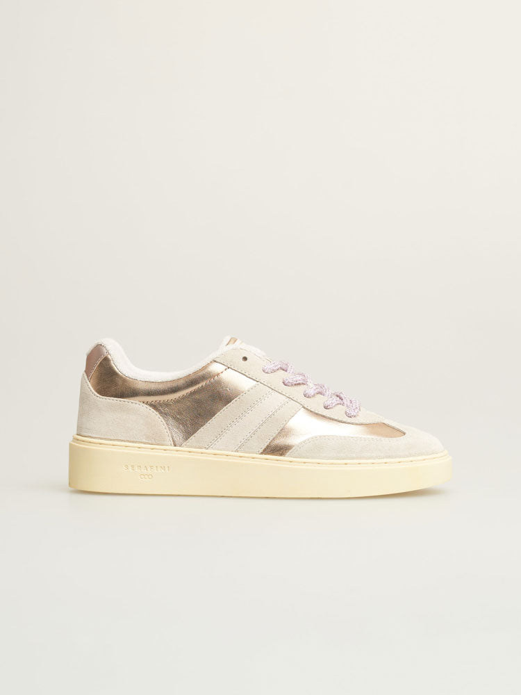 Serafini Court Trainers Light Bronze, Taupe &amp; Pink