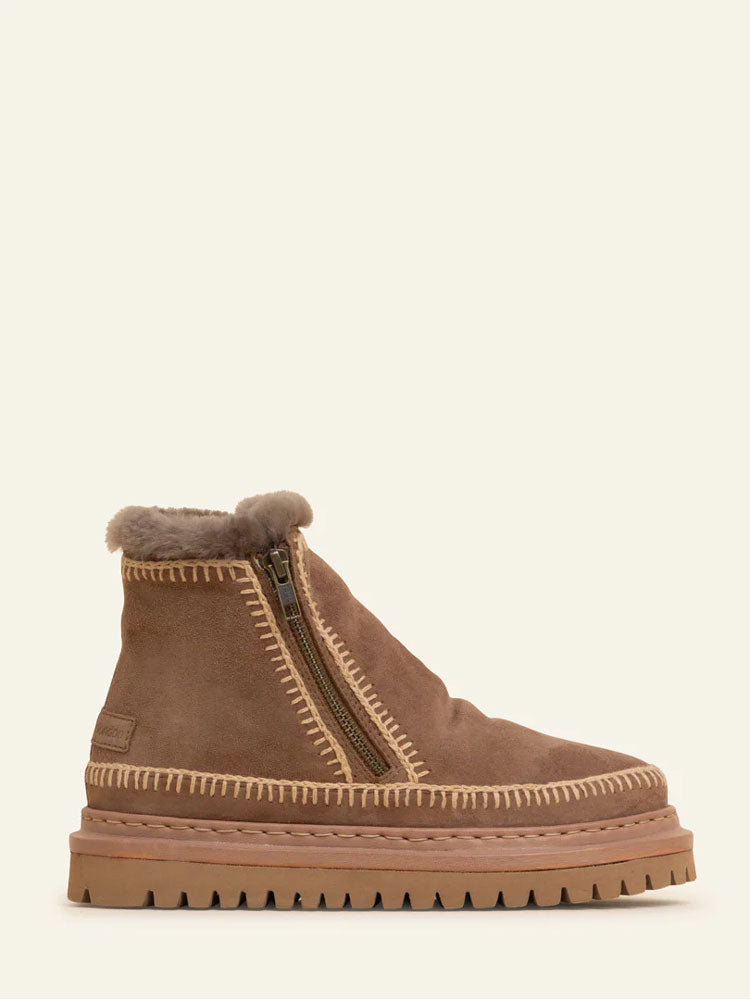 Laidback London Setsu 4.0 Crochet Camel Suede Ankle Boots