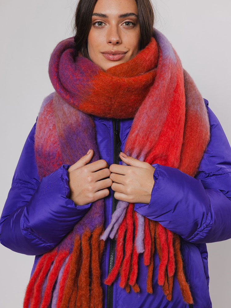 Rino &amp; Pelle Sianna Scarf Red Orchid Check