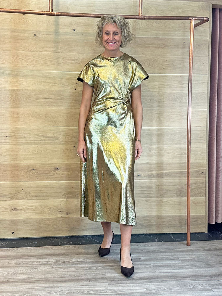Soaked in Luxury SLMirmir Dress Gold - Renee's Soaked in Luxury SLMirmir Dress Gold - Renee's
