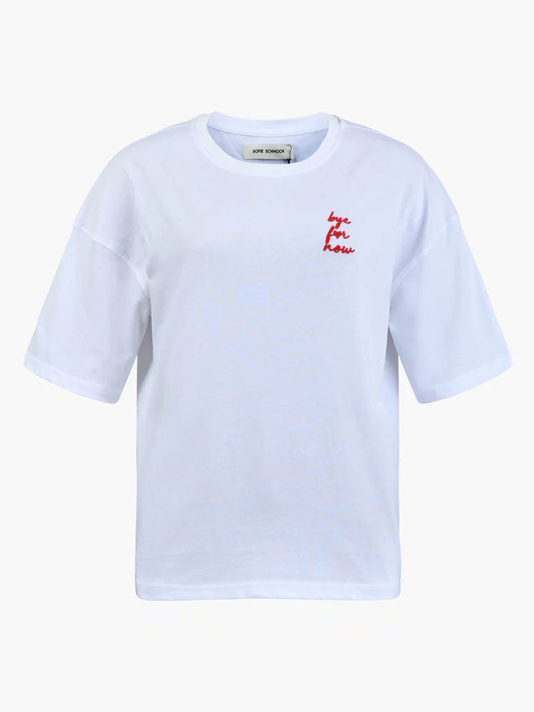 Sofie Schnoor Embroidered T-Shirt White &amp; Red