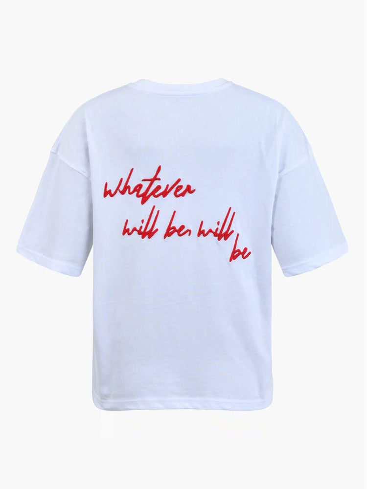 Sofie Schnoor Embroidered T-Shirt White &amp; Red