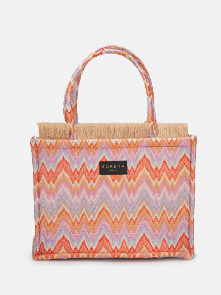 Sorena Caldera Medium Tote Orange Print