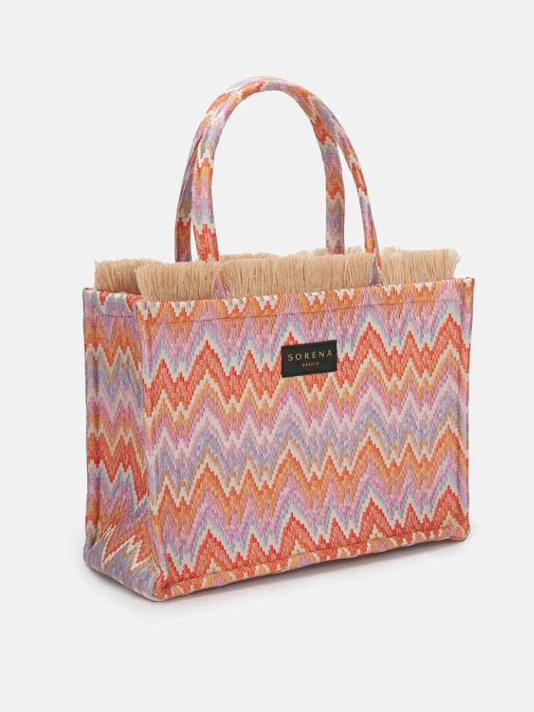Sorena Caldera Medium Tote Orange Print