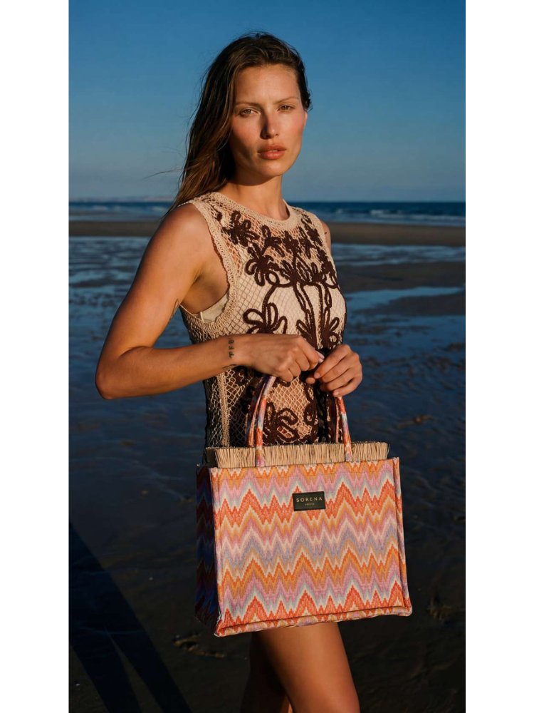 Sorena Caldera Medium Tote Orange Print