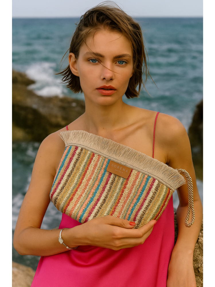 Sorena Samiopoula Straw Clutch Multi