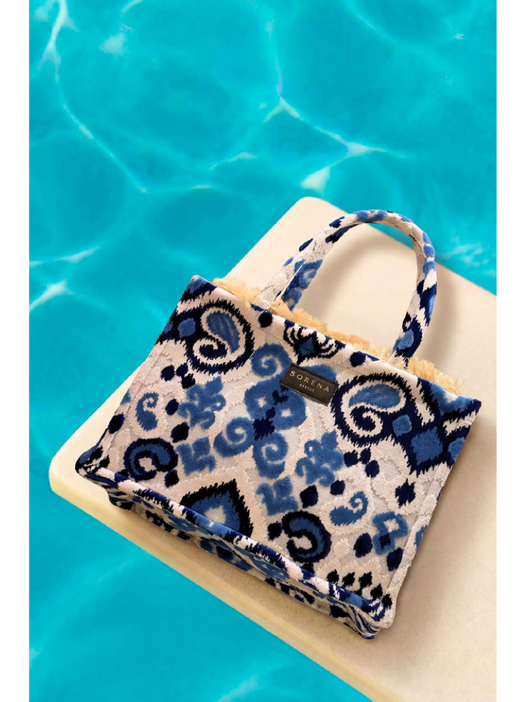 Sorena Thalassa Large Tote Bag Blue Print