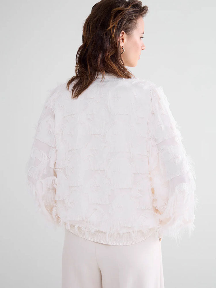 Summum Fluffy Fringe Blouse Ivory