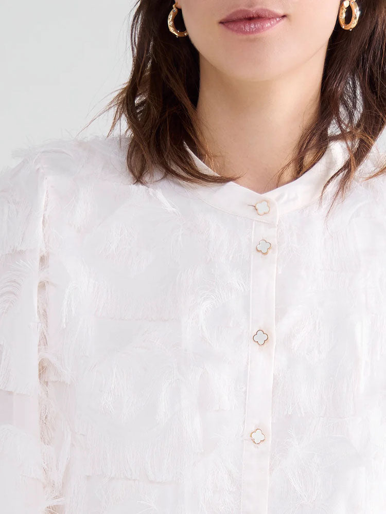 Summum Fluffy Fringe Blouse Ivory