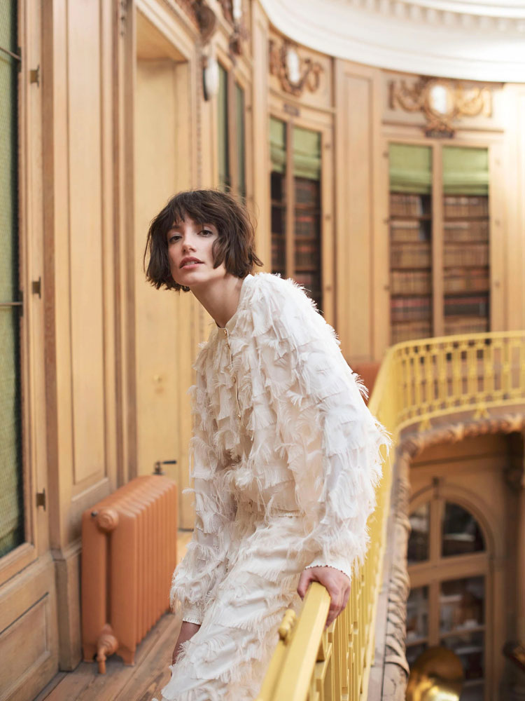 Summum Fluffy Fringe Blouse Ivory