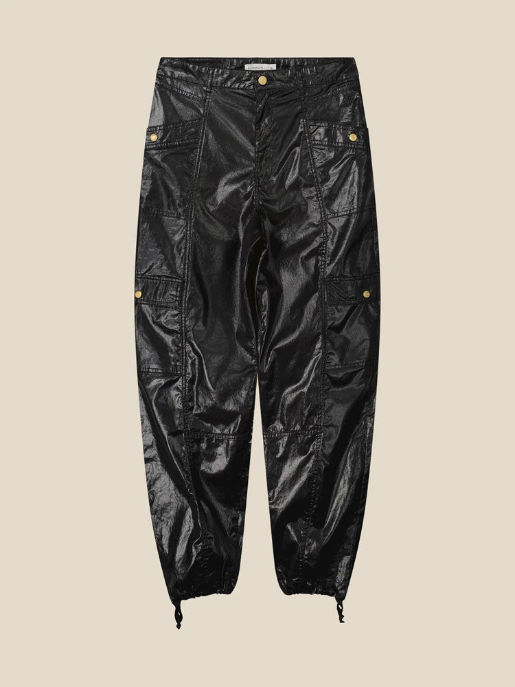 Summum Foil Coated Cargo Trousers Black