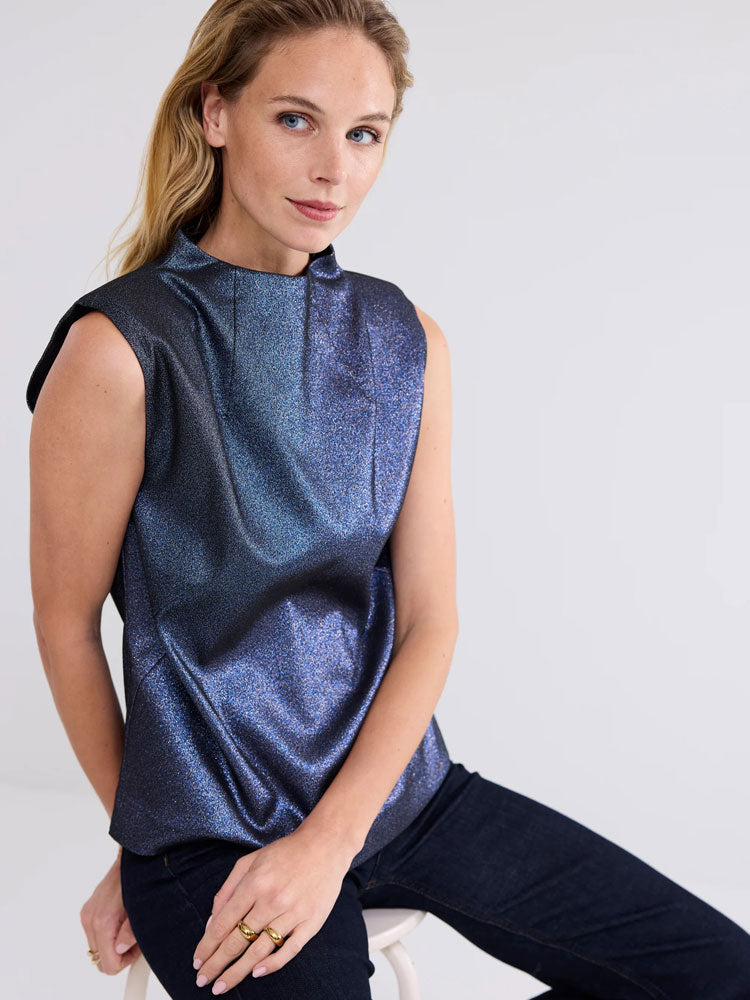 Summum Glitter Top Royal Blue