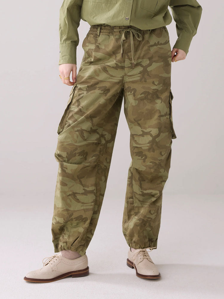 Summum Loose Cargo Trousers Combat Green