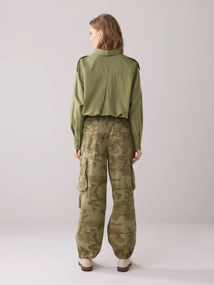 Summum Loose Cargo Trousers Combat Green