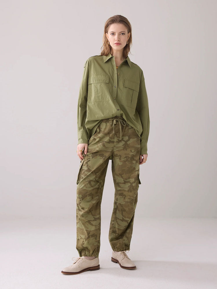 Summum Loose Cargo Trousers Combat Green