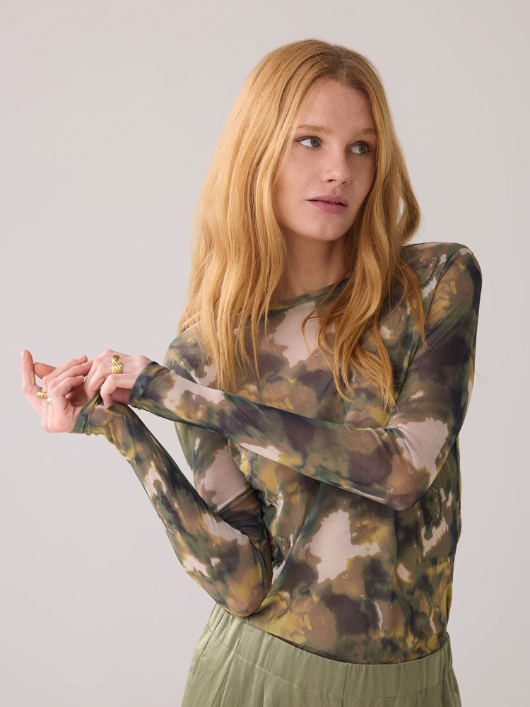 Summum Printed Mesh Top Combat Green