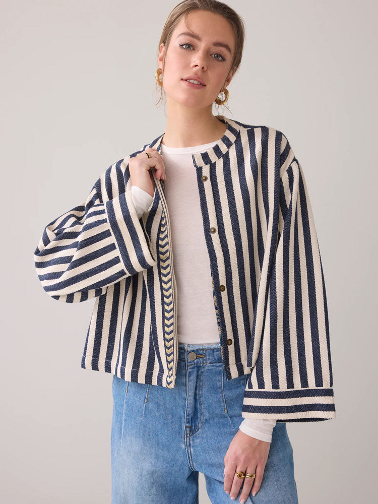 Summum Reversible Kimono Jacket Navy Noir