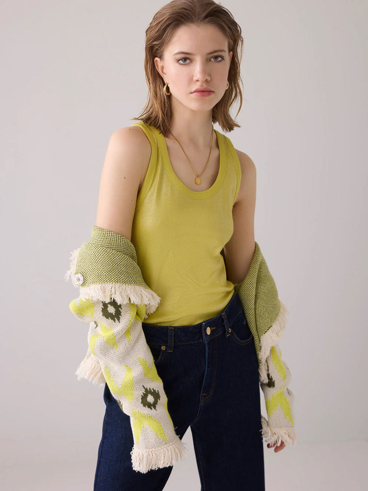 Summum Ribbed Tank Top Mimosa Yellow