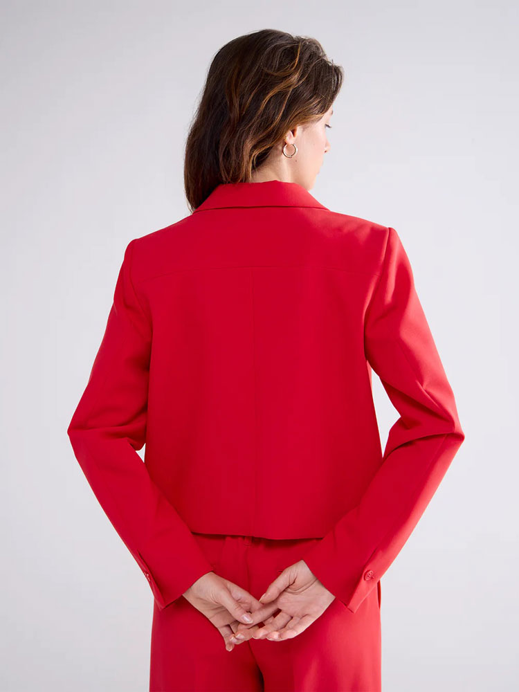 Summum Short Jacket with Blouse Collar True Red