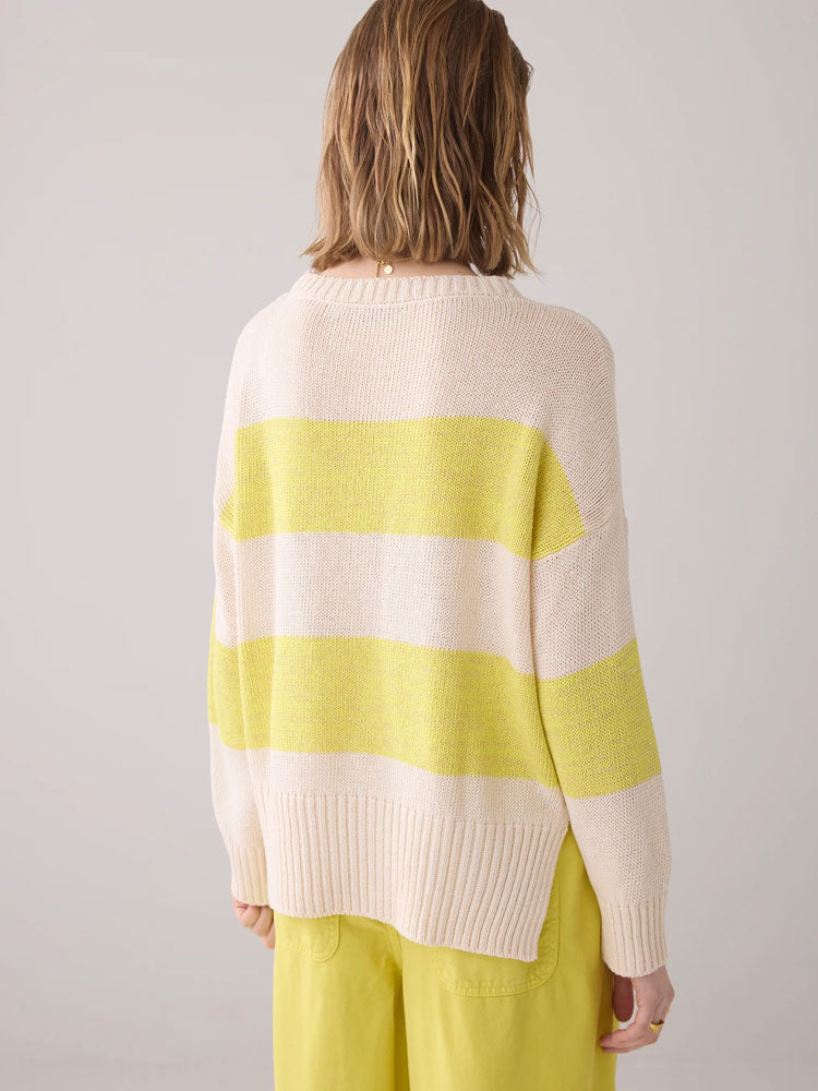 Summum Striped Jumper Ivory &amp; Yellow