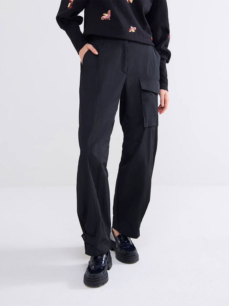 Summum Taffeta Cargo Trousers Black