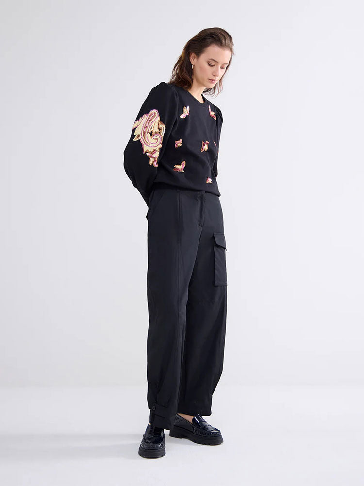 Summum Taffeta Cargo Trousers Black