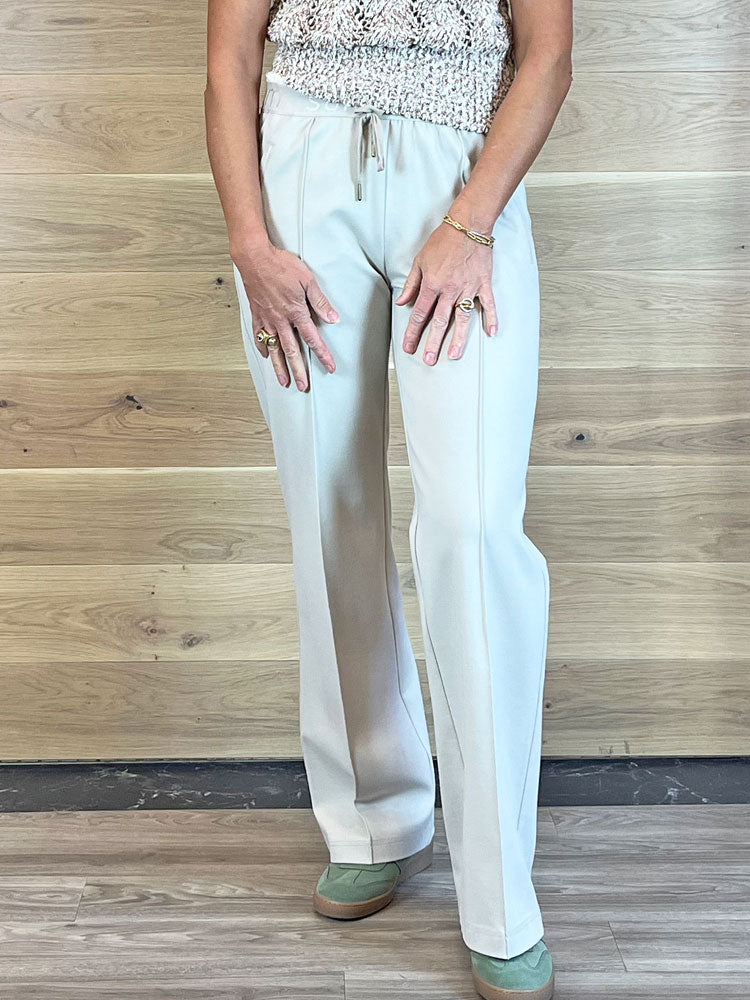 Summum Wide Leg Trousers Pebble Beige