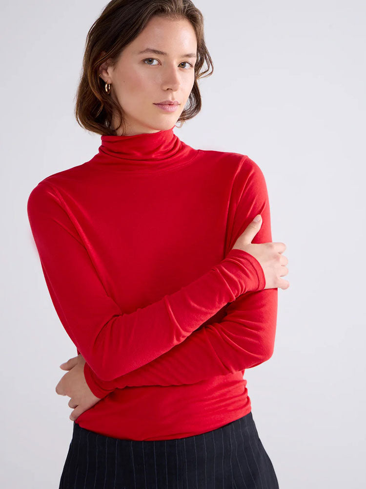 Summum Turtle Neck Top True Red