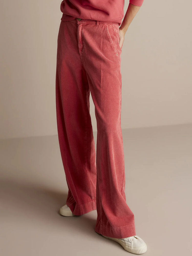 Summum Wide Leg Cord Trousers Red