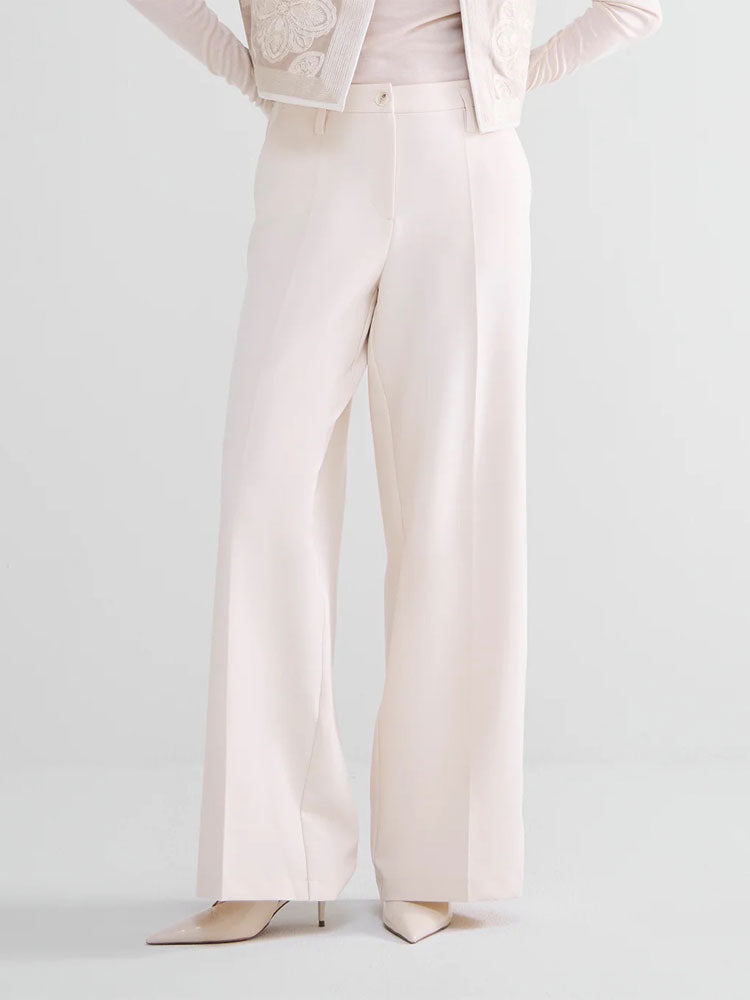 Summum Wide Leg Trousers Ivory