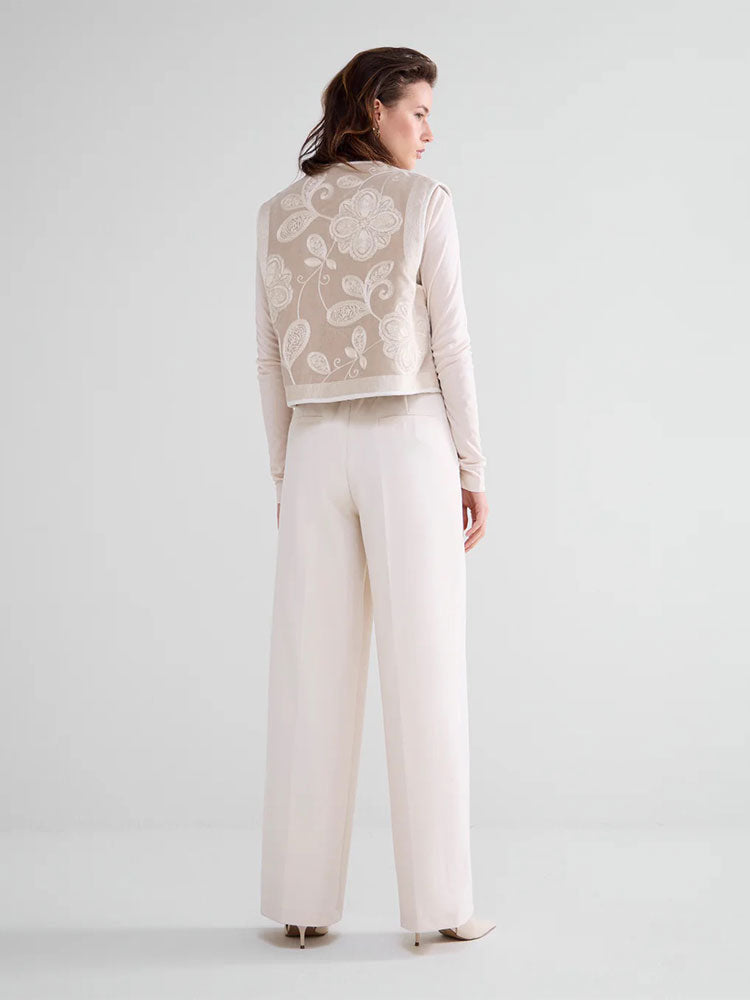 Summum Wide Leg Trousers Ivory